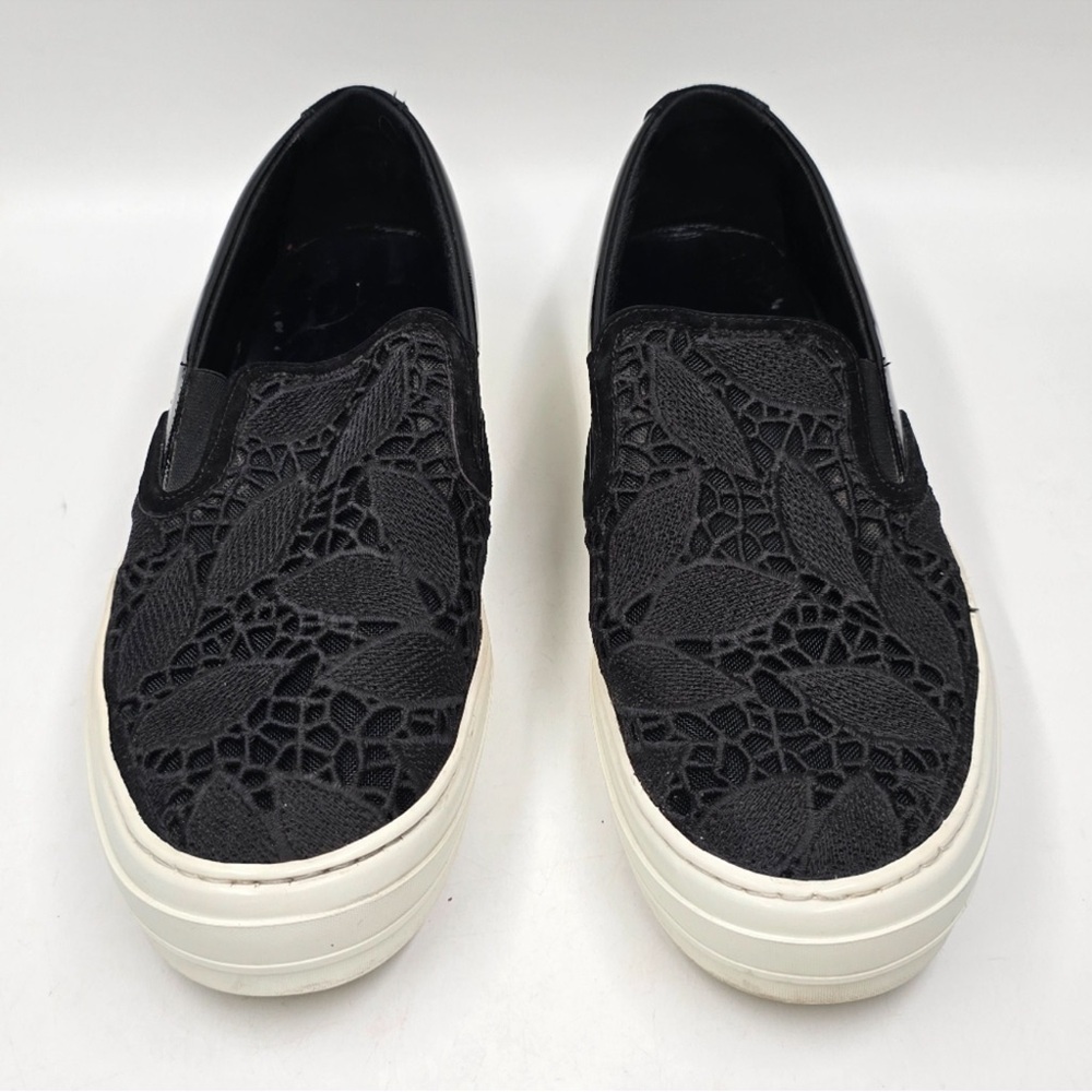 Used 3 times Salvatore Ferragamo Black and White Slip-On Sneakers
